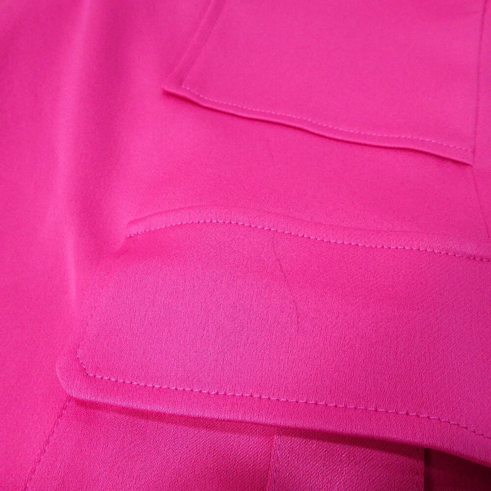 Veronica Beard Women's Saul Pant Hibiscus Satin Utility Wide Leg Pants 4 NWT 448 - Picture 9 of 12